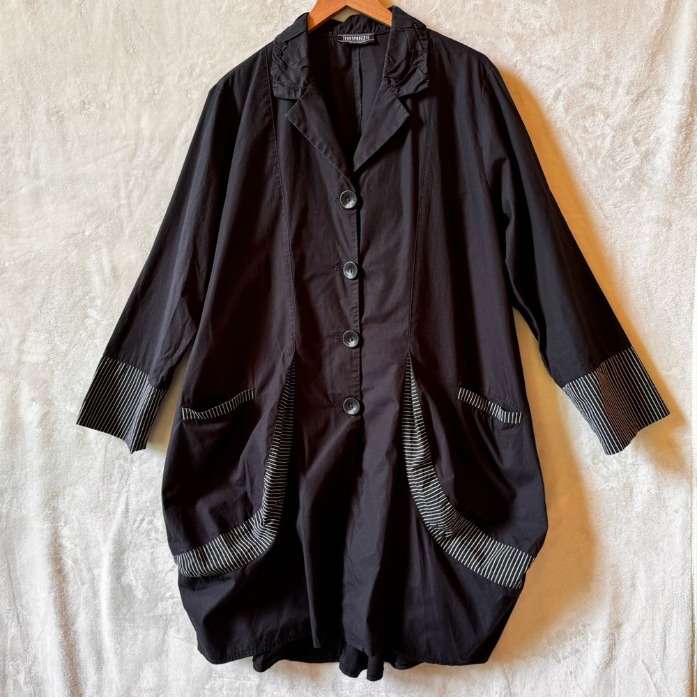 Transparente Drape Oversized Black Jacket With Po… - image 1